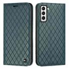 For Samsung Galaxy S22 Plus 5G S11 RFID Diamond Lattice Flip Leather Phone Case(Green) - 1