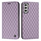 For Samsung Galaxy S22 Plus 5G S11 RFID Diamond Lattice Flip Leather Phone Case(Purple) - 1