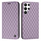 For Samsung Galaxy S22 Ultra 5G S11 RFID Diamond Lattice Flip Leather Phone Case(Purple) - 1