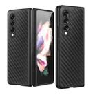 For Samsung Galaxy Z Fold4 Carbon Fiber Texture Skin-friendly Feel Ultra-thin Folding Phone Case with Screen Protector(Black) - 1