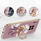 For Huawei Mate 20 6D Plating Astronaut Ring Kickstand Phone Case(Light Pink) - 6