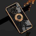 For Huawei Mate 40 6D Plating Astronaut Ring Kickstand Phone Case(Black) - 1