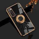 For Huawei nova 7 5G 6D Plating Astronaut Ring Kickstand Phone Case(Black) - 1