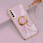 For Huawei nova 7 5G 6D Plating Astronaut Ring Kickstand Phone Case(Light Purple) - 1