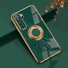 For Huawei nova 7 SE 6D Plating Astronaut Ring Kickstand Phone Case(Night Green) - 1