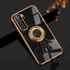 For Huawei nova 7 SE 6D Plating Astronaut Ring Kickstand Phone Case(Black) - 1