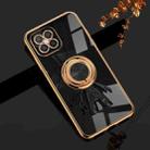 For Huawei nova 8 SE 6D Plating Astronaut Ring Kickstand Phone Case(Black) - 1