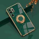 For Huawei P30 Pro 6D Plating Astronaut Ring Kickstand Phone Case(Night Green) - 1