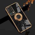 For Huawei P40 Pro+ 6D Plating Astronaut Ring Kickstand Phone Case(Black) - 1