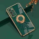 For Huawei P40 Pro 6D Plating Astronaut Ring Kickstand Phone Case(Night Green) - 1