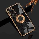 For Huawei P40 Pro 6D Plating Astronaut Ring Kickstand Phone Case(Black) - 1