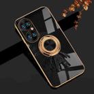 For Huawei P50 Pro 6D Plating Astronaut Ring Kickstand Phone Case(Black) - 1