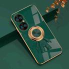 For Huawei P50 6D Plating Astronaut Ring Kickstand Phone Case(Night Green) - 1