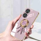 For Huawei P50 6D Plating Astronaut Ring Kickstand Phone Case(Light Purple) - 7
