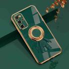For Honor V30 Pro 6D Plating Astronaut Ring Kickstand Phone Case(Night Green) - 1