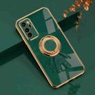 For Honor V30 6D Plating Astronaut Ring Kickstand Phone Case(Night Green) - 1