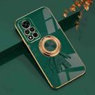 For Honor V40 5G 6D Plating Astronaut Ring Kickstand Phone Case(Night Green) - 1