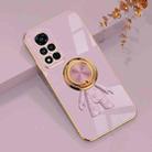 For Honor V40 5G 6D Plating Astronaut Ring Kickstand Phone Case(Light Purple) - 1