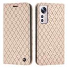 For Xiaomi 12 Lite S11 RFID Diamond Lattice Flip Leather Phone Case(Light Pink) - 1
