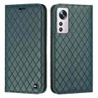 For Xiaomi 12 / 12X S11 RFID Diamond Lattice Flip Leather Phone Case(Green) - 1