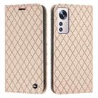 For Xiaomi 12 / 12X S11 RFID Diamond Lattice Flip Leather Phone Case(Light Pink) - 1
