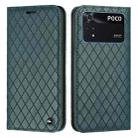 For Xiaomi Poco M4 Pro 4G S11 RFID Diamond Lattice Flip Leather Phone Case(Green) - 1