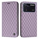 For Xiaomi Poco M4 Pro 4G S11 RFID Diamond Lattice Flip Leather Phone Case(Purple) - 1