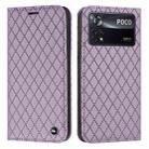 For Xiaomi Poco M4 Pro 5G S11 RFID Diamond Lattice Flip Leather Phone Case(Purple) - 1