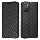 For Xiaomi Redmi 10 / 10 Prime / 10 2022 S11 RFID Diamond Lattice Flip Leather Phone Case(Black) - 1