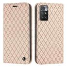 For Xiaomi Redmi 10 / 10 Prime / 10 2022 S11 RFID Diamond Lattice Flip Leather Phone Case(Light Pink) - 1