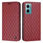 For Xiaomi Redmi 10 5G / Note 11E S11 RFID Diamond Lattice Flip Leather Phone Case(Red) - 1