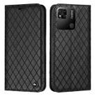 For Xiaomi Redmi 10A S11 RFID Diamond Lattice Flip Leather Phone Case(Black) - 1