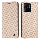 For Xiaomi Redmi 10C S11 RFID Diamond Lattice Flip Leather Phone Case(Light Pink) - 1