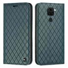 For Xiaomi Redmi Note 9 S11 RFID Diamond Lattice Flip Leather Phone Case(Green) - 1