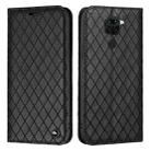 For Xiaomi Redmi Note 9 S11 RFID Diamond Lattice Flip Leather Phone Case(Black) - 1