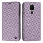 For Xiaomi Redmi Note 9 S11 RFID Diamond Lattice Flip Leather Phone Case(Purple) - 1