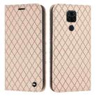 For Xiaomi Redmi Note 9 S11 RFID Diamond Lattice Flip Leather Phone Case(Light Pink) - 1