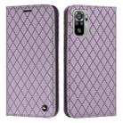 For Xiaomi Redmi Note 10 4G / Note 10S S11 RFID Diamond Lattice Flip Leather Phone Case(Purple) - 1