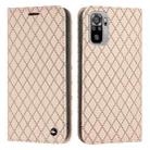 For Xiaomi Redmi Note 10 4G / Note 10S S11 RFID Diamond Lattice Flip Leather Phone Case(Light Pink) - 1