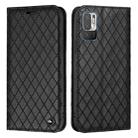 For Xiaomi Redmi Note 10 5G / Note 10T 5G S11 RFID Diamond Lattice Flip Leather Phone Case(Black) - 1