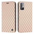 For Xiaomi Redmi Note 10 5G / Note 10T 5G S11 RFID Diamond Lattice Flip Leather Phone Case(Light Pink) - 1