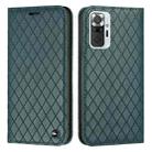 For Xiaomi Redmi Note 10 Pro / 10 Pro Max S11 RFID Diamond Lattice Flip Leather Phone Case(Green) - 1