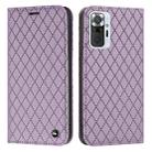 For Xiaomi Redmi Note 10 Pro / 10 Pro Max S11 RFID Diamond Lattice Flip Leather Phone Case(Purple) - 1