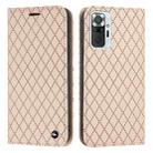 For Xiaomi Redmi Note 10 Pro / 10 Pro Max S11 RFID Diamond Lattice Flip Leather Phone Case(Light Pink) - 1