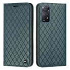 For Xiaomi Redmi Note 11 Pro Global 4G/5G S11 RFID Diamond Lattice Flip Leather Phone Case(Green) - 1