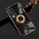 For Honor 70 Pro 6D Plating Astronaut Ring Kickstand Phone Case(Black) - 1