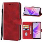 For OPPO A97 Leather Phone Case(Red) - 1