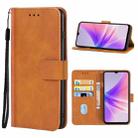 For OPPO A97 Leather Phone Case(Brown) - 1