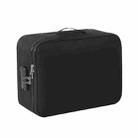 Large Capacity Multi-layers Foldable Fabric Document Storage Bag, Specification:Two Layers-Unlocked(Black) - 1