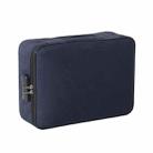 Large Capacity Multi-layers Foldable Fabric Document Storage Bag, Specification:Two Layers-Unlocked(Navy Blue) - 1
